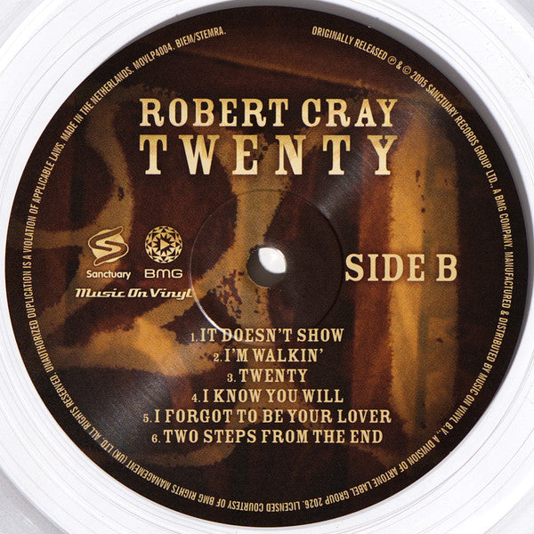 The Robert Cray Band : Twenty (LP, Album, Ltd, Num, RE, Tra)