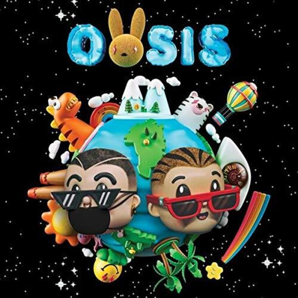 the album cover for J Balvin / Bad Bunny - Oasis