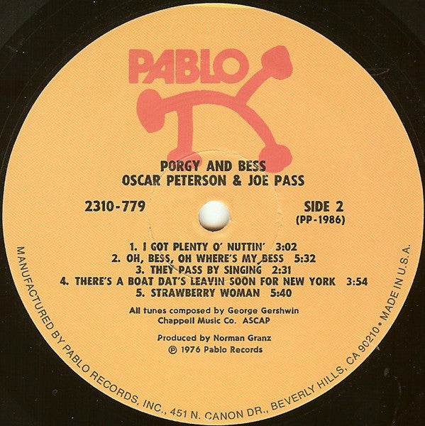 Oscar Peterson And Joe Pass : Porgy & Bess (LP, Album)