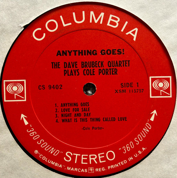 The Dave Brubeck Quartet : Anything Goes! The Dave Brubeck Quartet Plays Cole Porter (LP, Album, San)