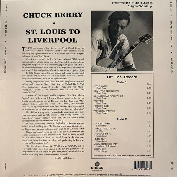 Chuck Berry : St. Louis To Liverpool (LP, Album, Mono, RE, RM, 180)