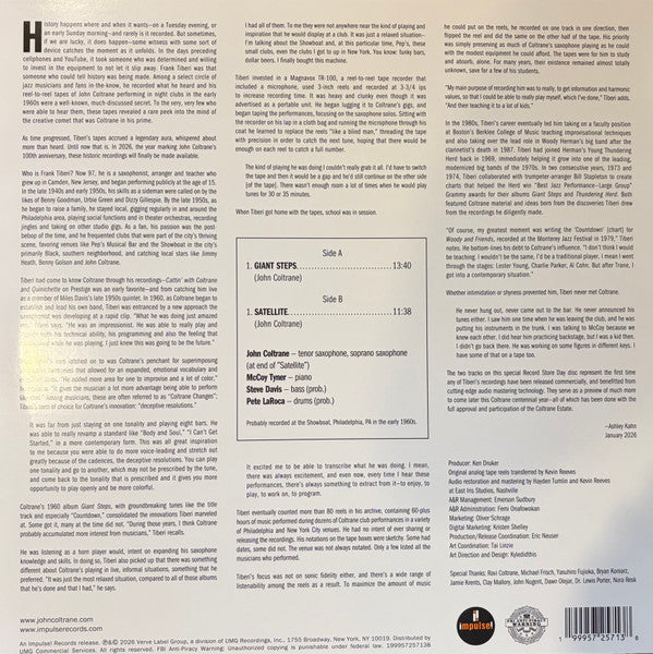 John Coltrane : The Tiberi Tapes: A Preview Of The Mythic Recordings (12", RSD, Mono)