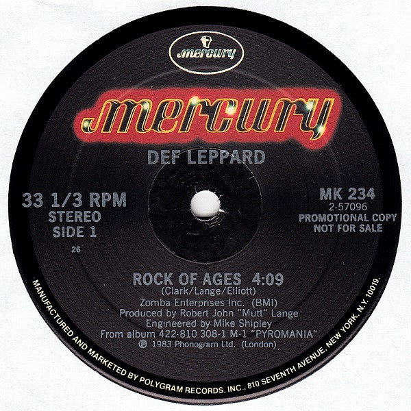 Def Leppard : Rock Of Ages (12", Promo)