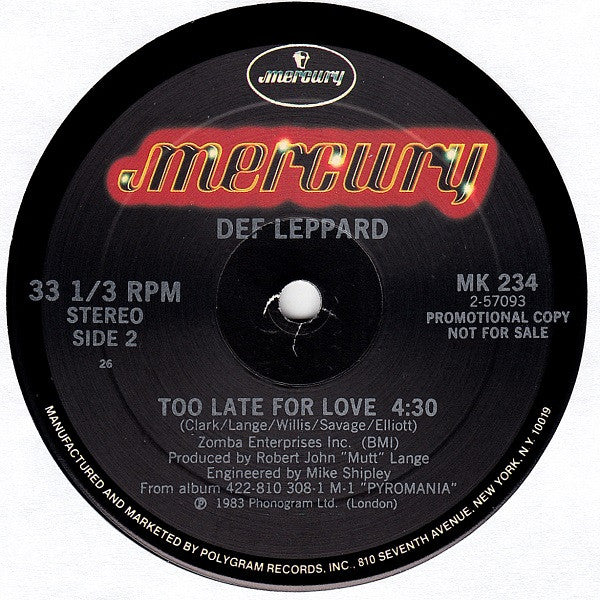 Def Leppard : Rock Of Ages (12", Promo)