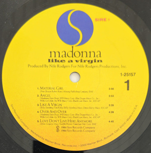 Madonna : Like A Virgin (LP, Album, All)