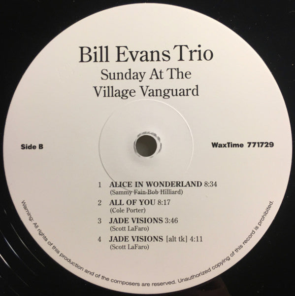 Bill Evans Trio* : Sunday At The Village Vanguard (LP, Album, Ltd, RE, RM, 180)