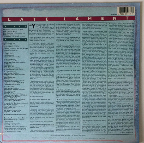 Paul Desmond : Late Lament (LP, Album)