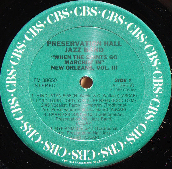 Preservation Hall Jazz Band : When The Saints Go Marchin' In (New Orleans, Vol. III) (LP, Album)