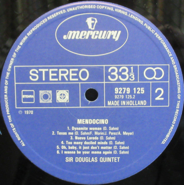 Sir Douglas Quintet : Mendocino (LP, Comp)