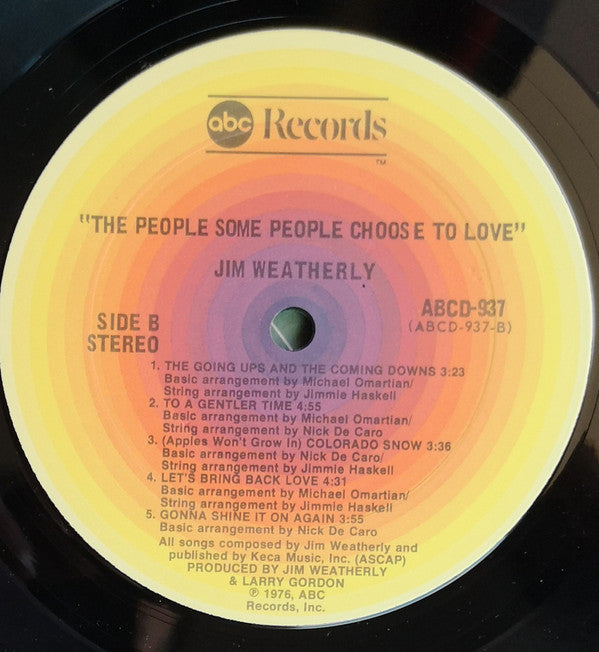 Jim Weatherly : The People Some People Choose To Love (LP, Album)