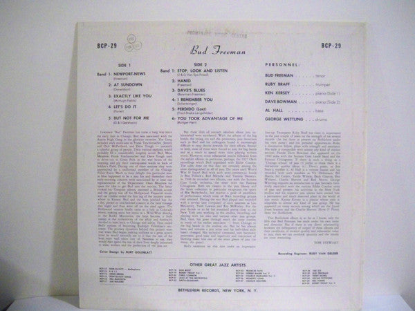 Bud Freeman : Bud Freeman (LP, Album, Mono)