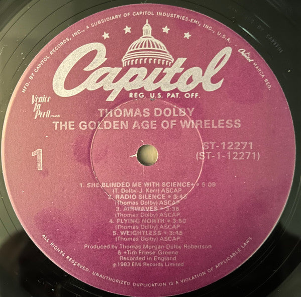 Thomas Dolby : The Golden Age Of Wireless (LP, Album, RE, Jac)