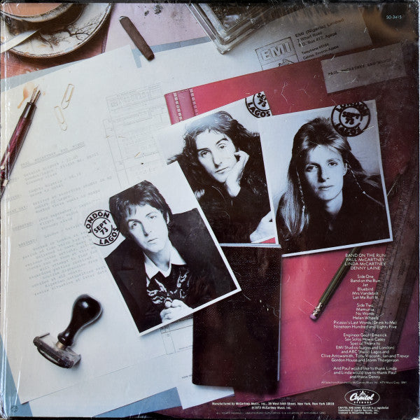 Wings (2) : Band On The Run (LP, Album, RE, Los)