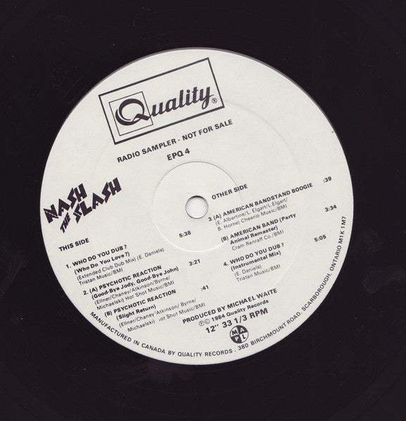 Nash The Slash : 4 External Cuts Only (12", Smplr)