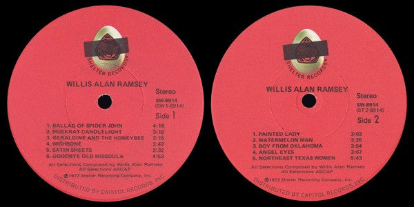 Willis Alan Ramsey : Willis Alan Ramsey (LP, Album, Los)