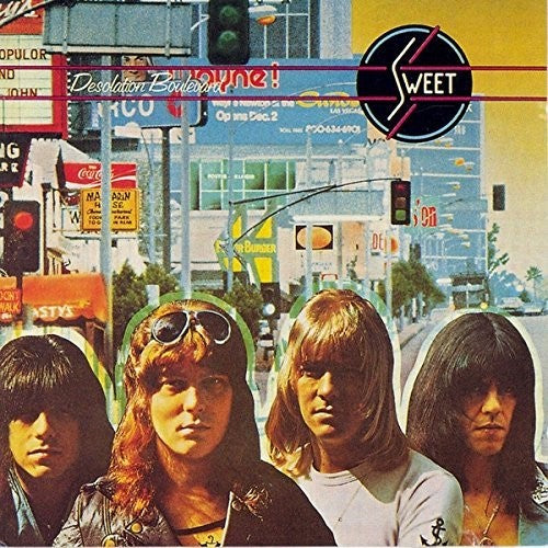 the album cover for The Sweet - Desolation Boulevard