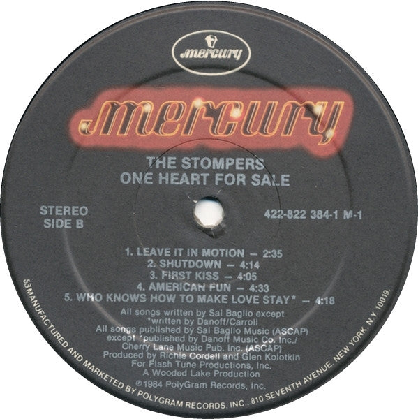 The Stompers (3) : One Heart For Sale (LP, Album)