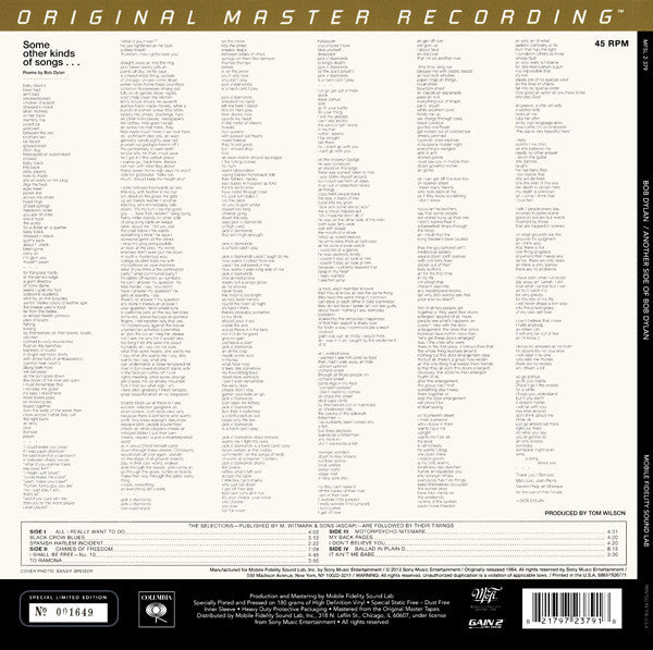 Bob Dylan : Another Side Of Bob Dylan (2x12", Album, Ltd, Num, RE, RM, S/Edition, Gat)