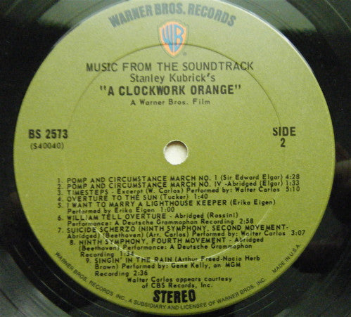 Various : Stanley Kubrick's A Clockwork Orange (Music From The Soundtrack) (LP, Album, RE, San)