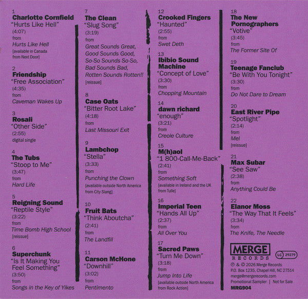 Various : Merge Records 2026 Fall/Winter Sampler (CD, Comp, Promo, Smplr)