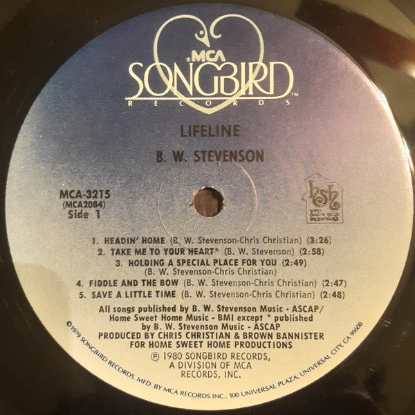 B.W. Stevenson : Lifeline (LP, Album)