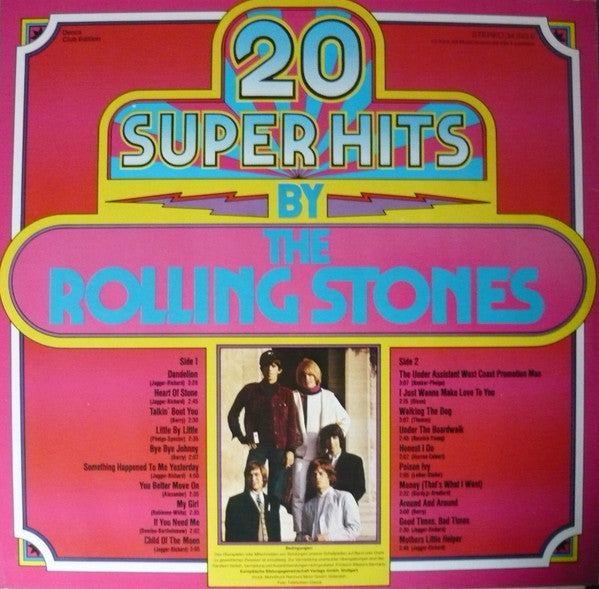 The Rolling Stones : 20 Super Hits By The Rolling Stones (LP, Comp, Club)