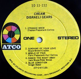 Cream (2) : Disraeli Gears (LP, Album, RP)