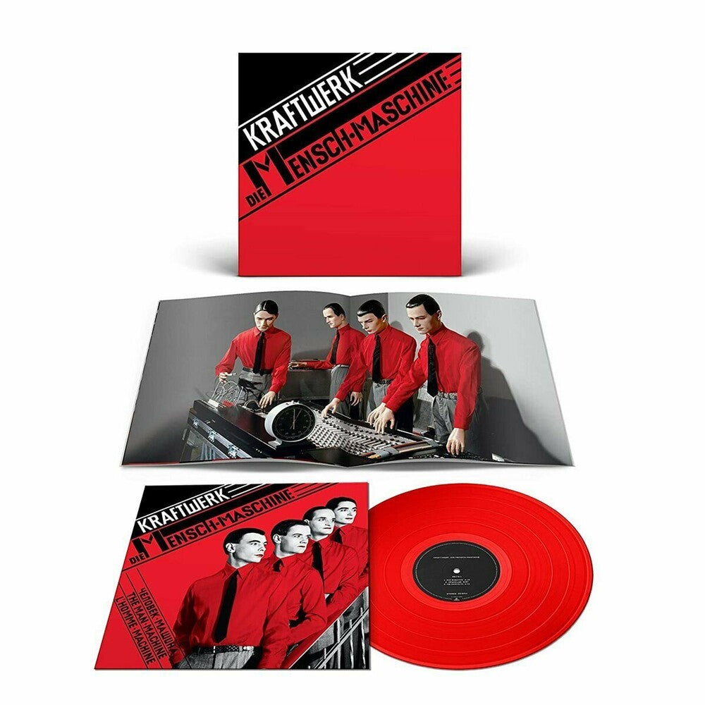 the album cover for Kraftwerk - Die Mensch-Maschine (German Version) [Transparent Red Colored Vinyl]