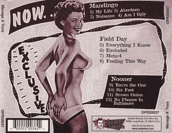 Mandingo* / Field Day / Nooner (2) : Menage A Trois (CD)