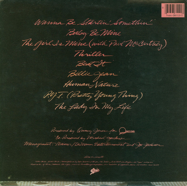 Michael Jackson : Thriller (LP, Album, Wit)