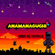 the album cover for Anamanaguchi - Dawn Metropolis (Orange/Maroon/Purple Vinyl)