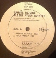 Albert Ayler Quintet : Spirits Rejoice (LP, Album, RE)