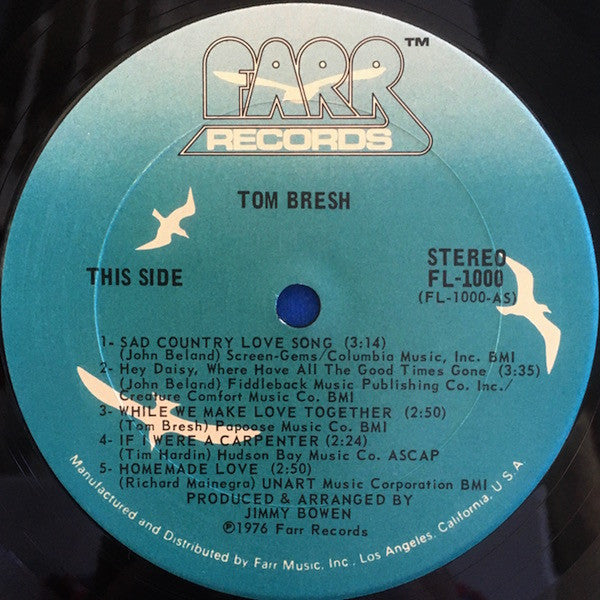 Tom Bresh : Homemade Love (LP, Album)