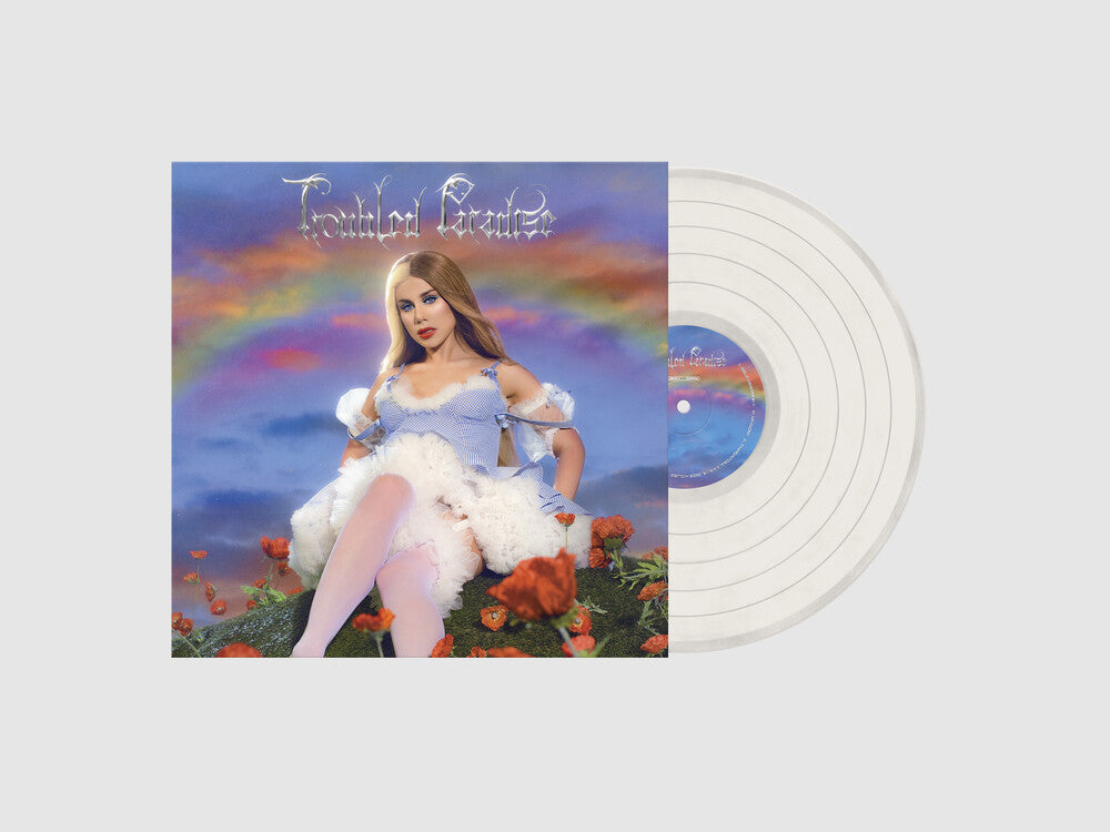 the album cover for Slayyyter - Troubled Paradise [Transparent Cloudy Clear LP]