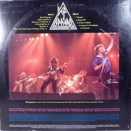 Def Leppard : On Through The Night (LP, Album, PRC)