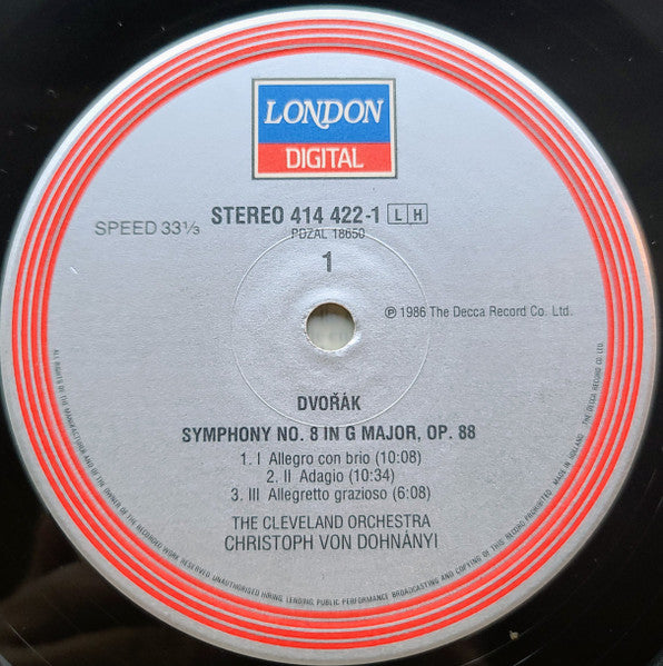 Antonín Dvořák, The Cleveland Orchestra, Christoph von Dohnányi : Symphony No.8 / Scherzo Capriccioso (LP, Album)