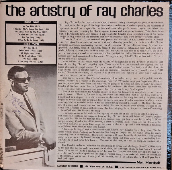 Ray Charles : The Artistry Of Ray Charles (LP, Comp, Mono)