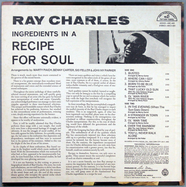 Ray Charles : Ingredients In A Recipe For Soul (LP, Album)