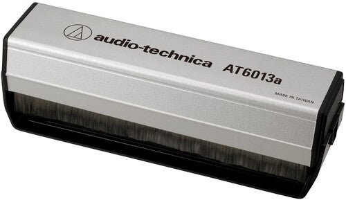 Audio Technica AT6013A Carbon Fiber Dual Action Anti-Static Record Cleaner Brush (Silver/Black)