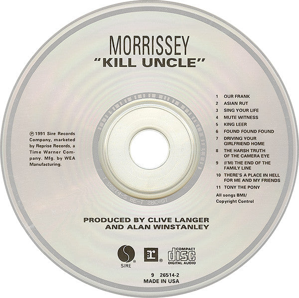 Morrissey : Kill Uncle (CD, Album, SRC)