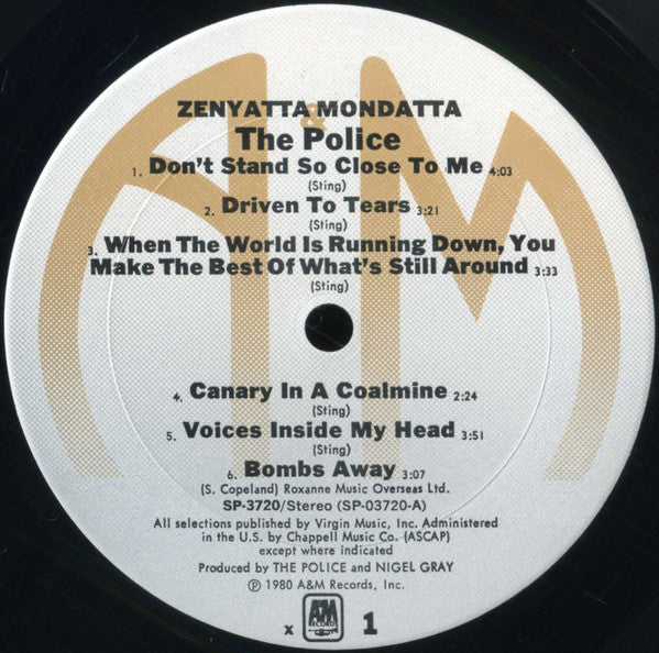 The Police : Zenyatta Mondatta (LP, Album, RE, X -)