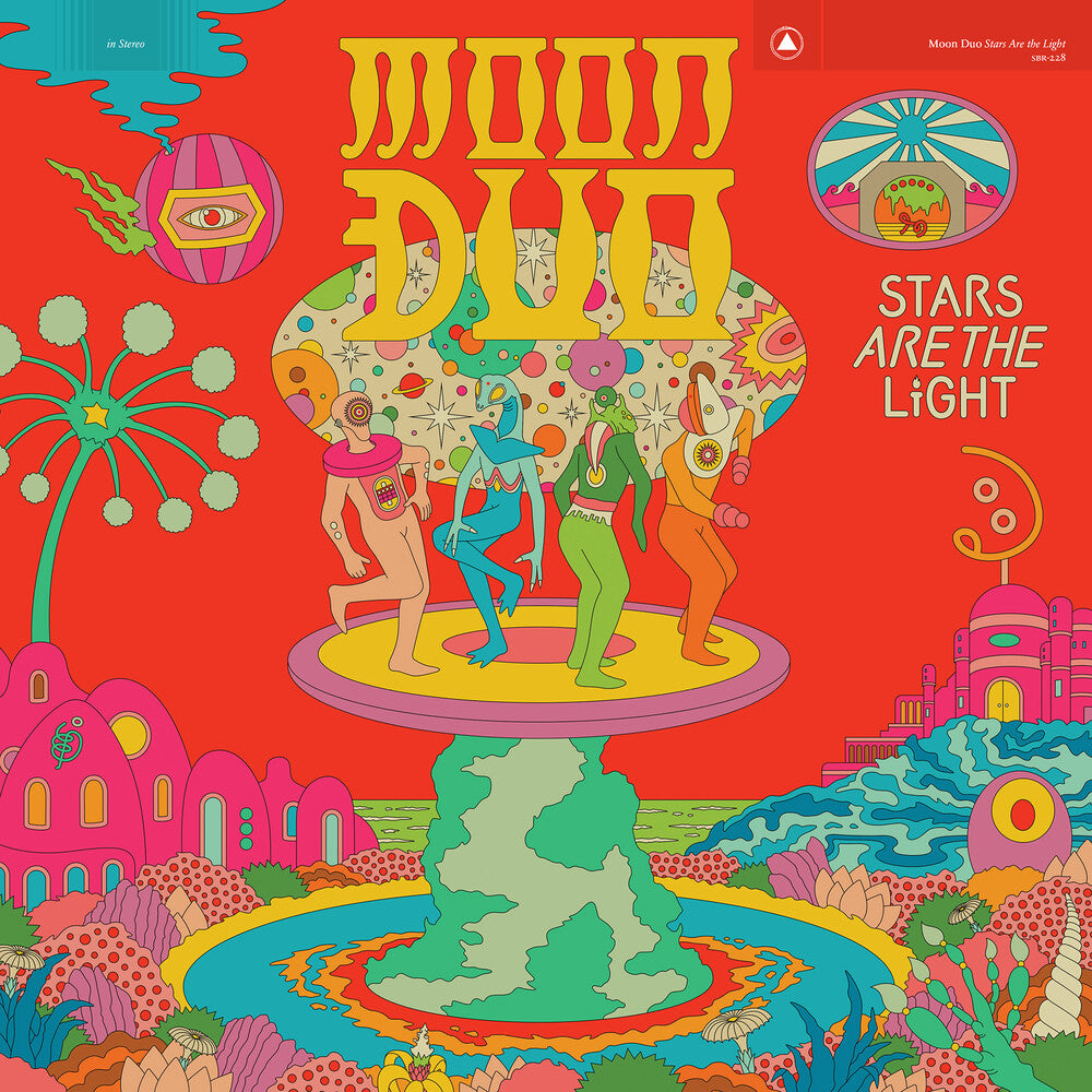 the album cover for Moon Duo - Stars Are The Light (Neon Pink) [Colored Vinyl] (Pnk)