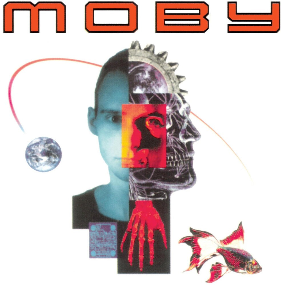 the album cover for Moby - Moby (Black & White Marble Effect On A Blue Base)