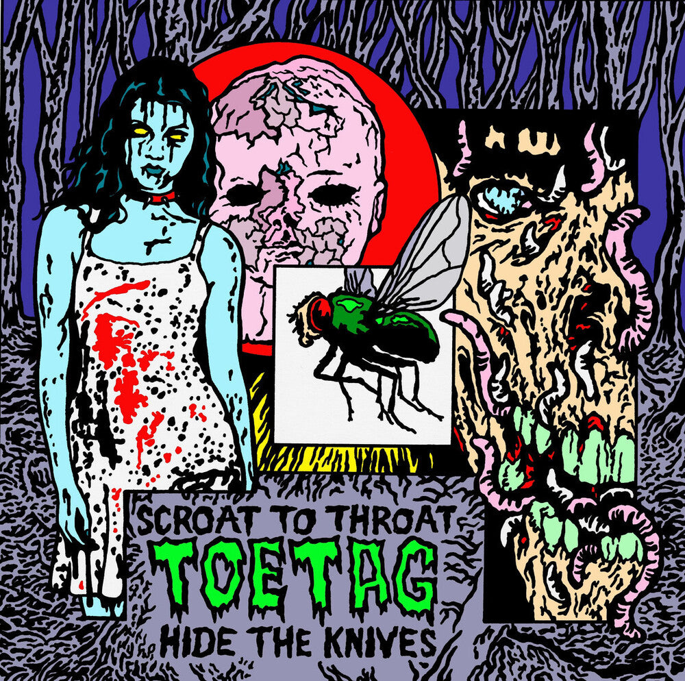 the album cover for Toe Tag - Scroat To Throat Hide The Knives