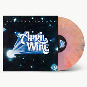 the album cover for April Wine - Forever For Now - White With Blue, Red & Orange Swirl Vinyl 180G