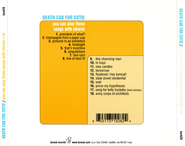 Death Cab For Cutie : You Can Play These Songs With Chords + 10 (CD, Album)