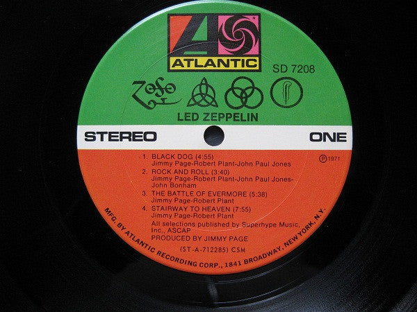 Led Zeppelin : Untitled (LP, Album, Col)