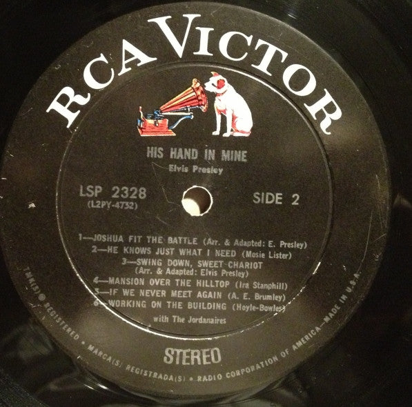 Elvis Presley : His Hand In Mine (LP, Album, RE)