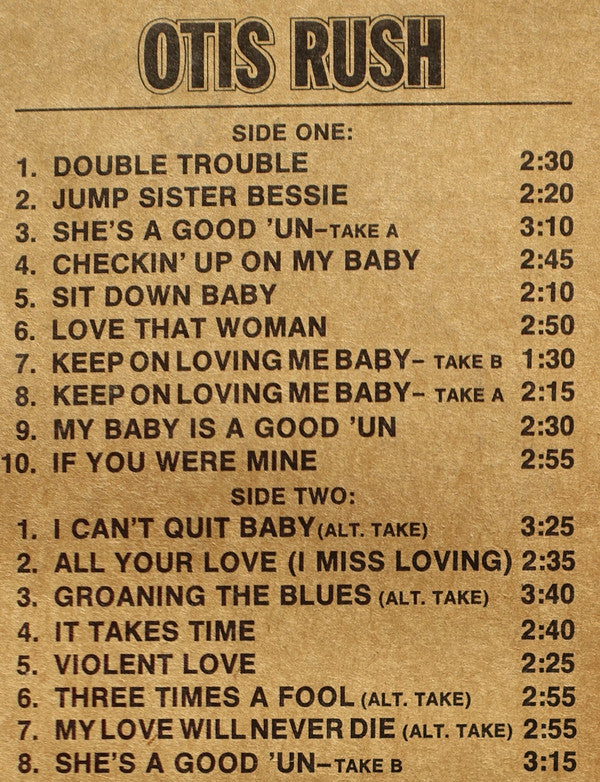 Otis Rush : Blues Masters  (LP, Album, Comp, Ltd)