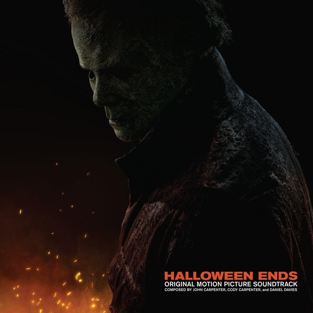 the album cover for John Carpenter, Cody Carpenter & Daniel Davies - Halloween Ends (Original Motion Picture Soundtrack) [Pumpkin Orange LP]